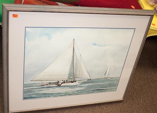 James Drake Iams comparable auction result: james drake iams american 20th century skipjacks on the chesapeake watercolor on paper framed
