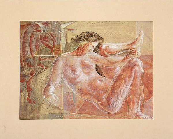 Mohamed Kacimi comparable auction result: mohamed kacimi born 1942 untitled composition