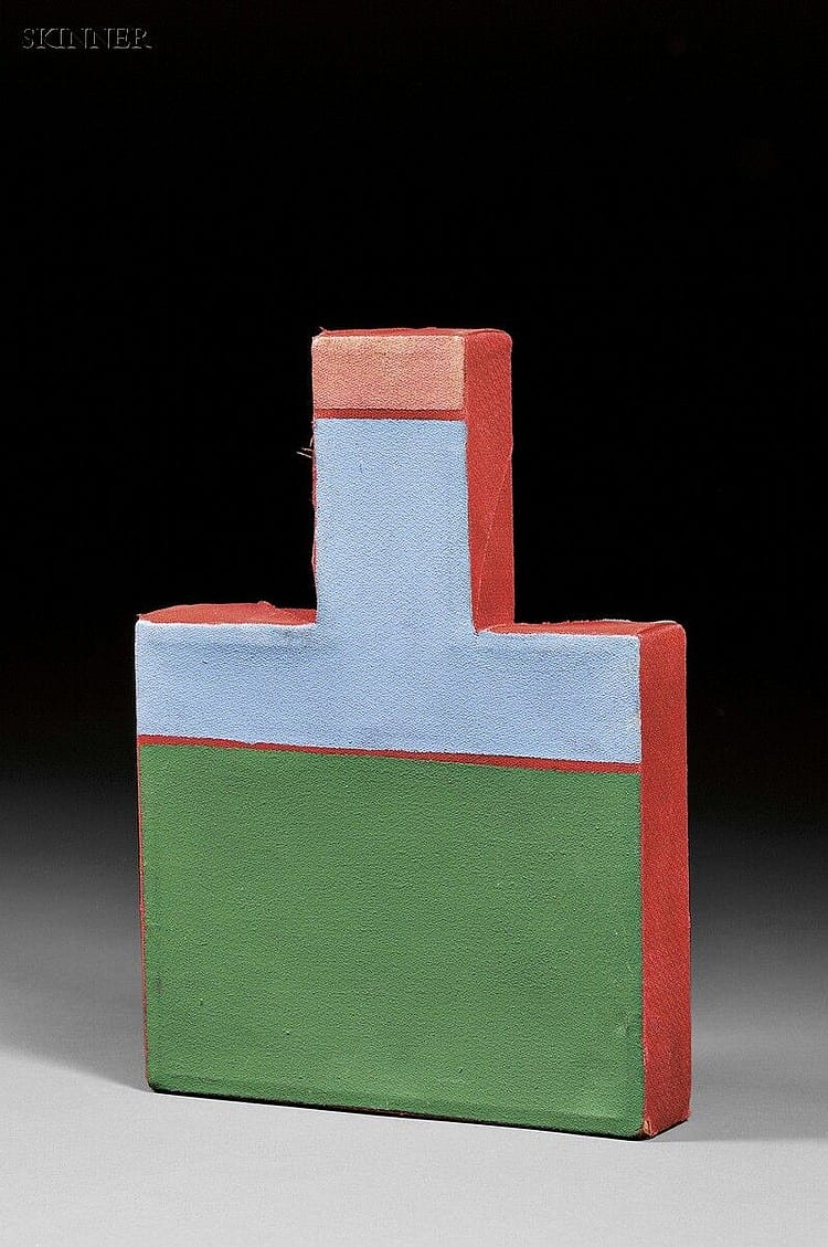Lawrence Charles Weiner comparable auction result: lawrence charles weiner american b 1942 untitled red blue green c 1963 unsigned condition surface grime subtle canvas def