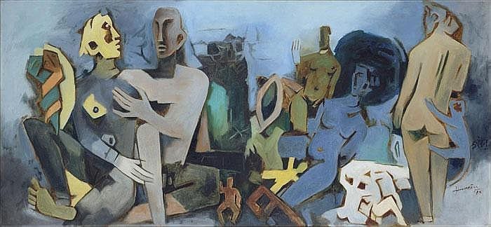 Maqbool Fida Husain 1915 - 2011 Mithuna comparable sale