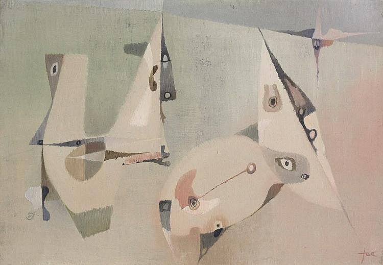 Jaenisch, Hans 1907 - 1989 Oil on canvas sold by Grisebach, lot 1286 — auction record photograph