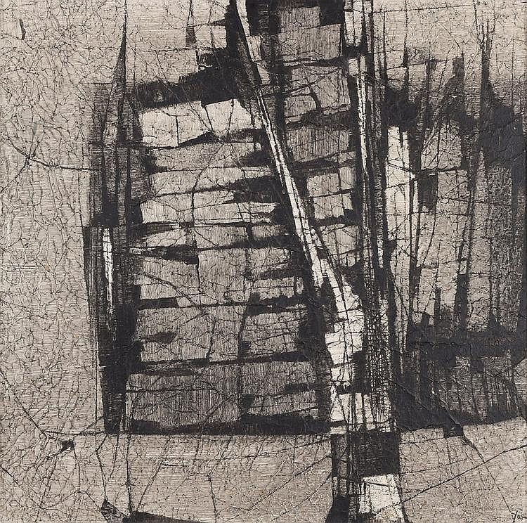 Jaenisch, Hans 1907 - 1989 Oil on paper, laid down on canvas sold by Grisebach, lot 1287 — auction record photograph