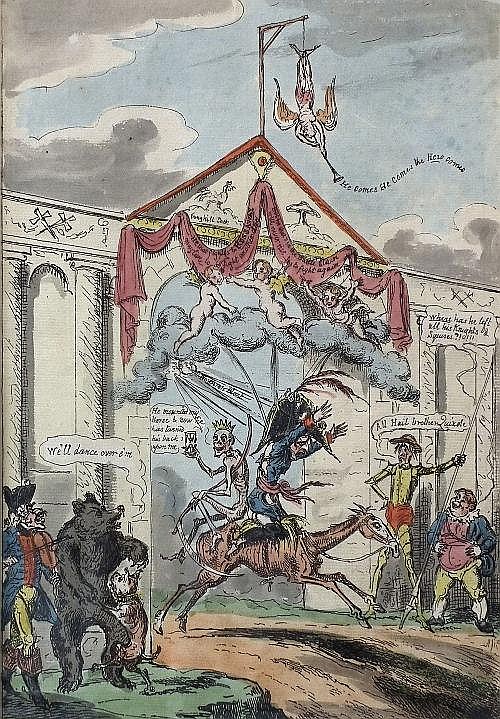George Cruickshank comparable auction result: a small collection of early 19th century coloured