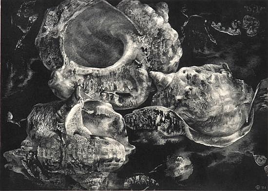Aart van Dobbenburgh comparable auction result: aart van dobbenburgh dutch 1899 1988 de drie schelpn ll 1954 etching