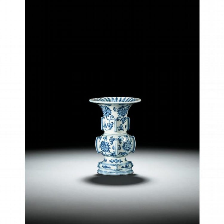 A Fine And Rare Blue And White Beaker Vase, ZUN MING DYNASTY, CHENGHUA PERIOD comparable sale