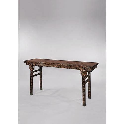 A Rare Mother-Of-Pearl Inlaid Black Lacquer TABLE MARK AND PERIOD OF WANLI comparable sale