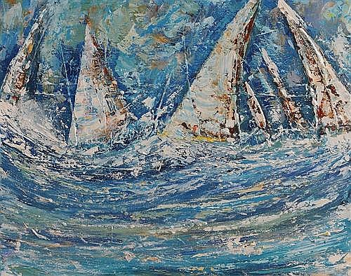 Don Meaney comparable auction result: don meaney 20th 21st century sailing off west cork acrylic on canvas