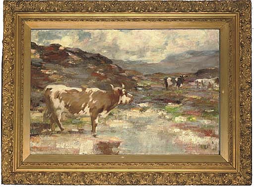 cattle in a highland landscape · Christie's · 2007-04-18 Andrew (1870) Douglas comparable auction result: cattle in a highland landscape