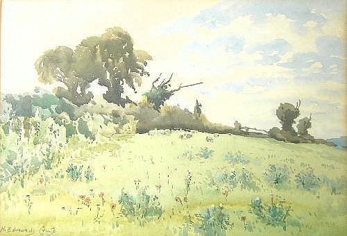Harry Edmunds Crute comparable auction result: harry edmunds crute 1888 1975 the hedgerow