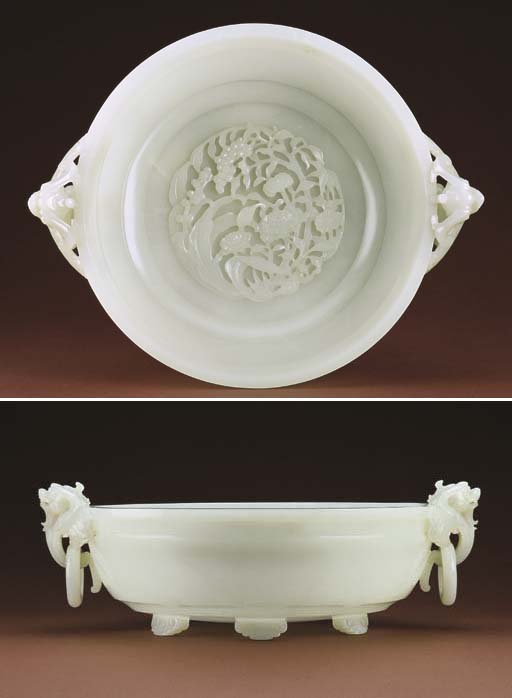 A Magnificent Imperial Large White Jade MARRIAGE BOWL comparable sale