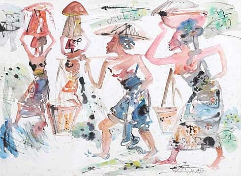 Gunarsa, Nyoman (b. Klungkung, Bali, 1944) Bekerja comparable sale