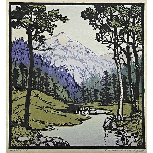 Frances H. Gearhart comparable auction result: frances h gearhart 1869 1958 color linoleum
