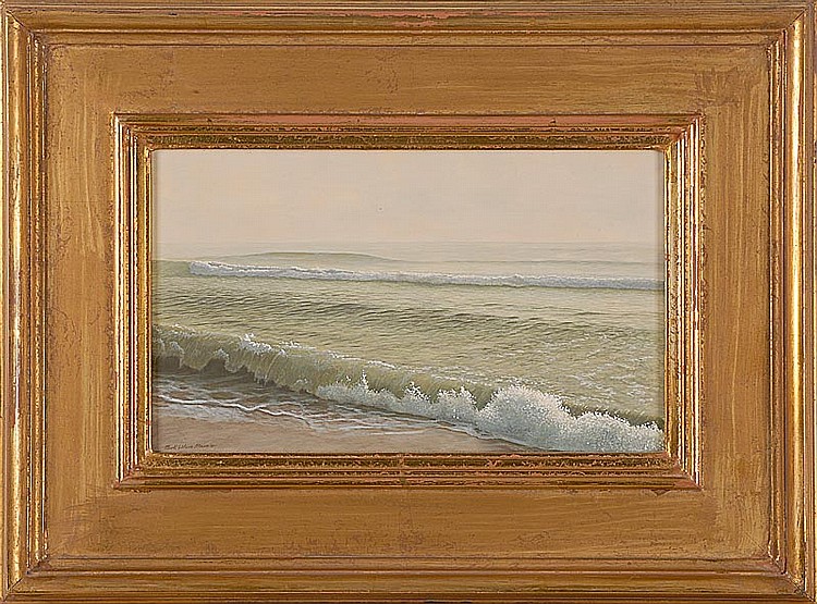 Mark Meunier comparable auction result: mark meunier american contemporary morning surf 1998 egg tempera on masonite 7 x 11 framed