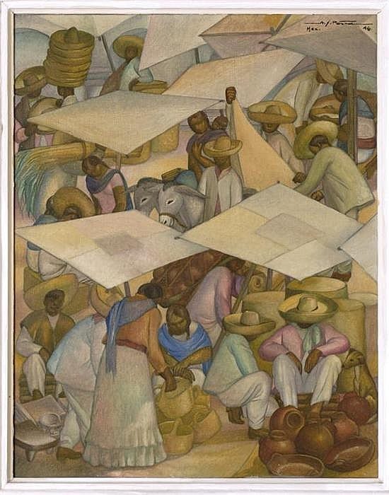 Alfonso X. PEÑA comparable auction result: alfonso x pe a mercado firmado y fechado m x 46 leo sobre tela 76 x 60 5 cm