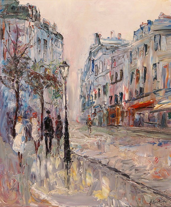 Adolfo Carducci comparable auction result: adolfo carducci italienischer k nster 1903 1981 pariser strassenszene