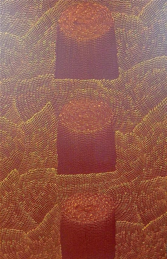 Dolsi Kelly Napangardi comparable auction result: dolsi kelly napangardi rock holes acrylic on linen