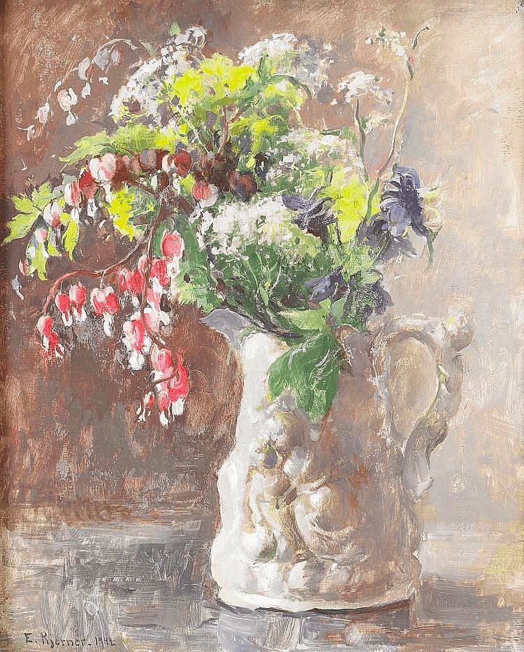 Esther Kjerner comparable auction result: esther kjerner stilleben med sommarblomster