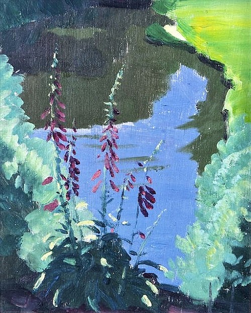 john jobson b 1941 pink foxgloves by the river · Adam's · 2012-12-11 John Jobson comparable auction result: john jobson b 1941 pink foxgloves by the river