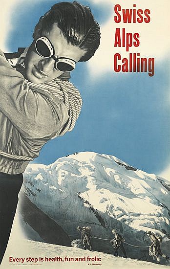 hans aeschbach 1911 1999 swiss alps calling 1951 40x25 inches 103x63 cm swiss national tourist office zurich · Swann Auction Galleries · 2013-02-05 Hans Aeschbach comparable auction result: hans aeschbach 1911 1999 swiss alps calling 1951 40x25 inches 103x63 cm swiss national tourist office zurich