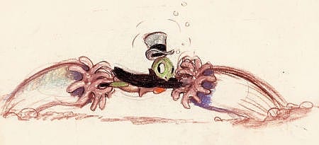 Joe Grant Jiminy Cricket Concept Artwork (Walt Disney, sold by Heritage Auctions, lot 30107 — auction record photograph