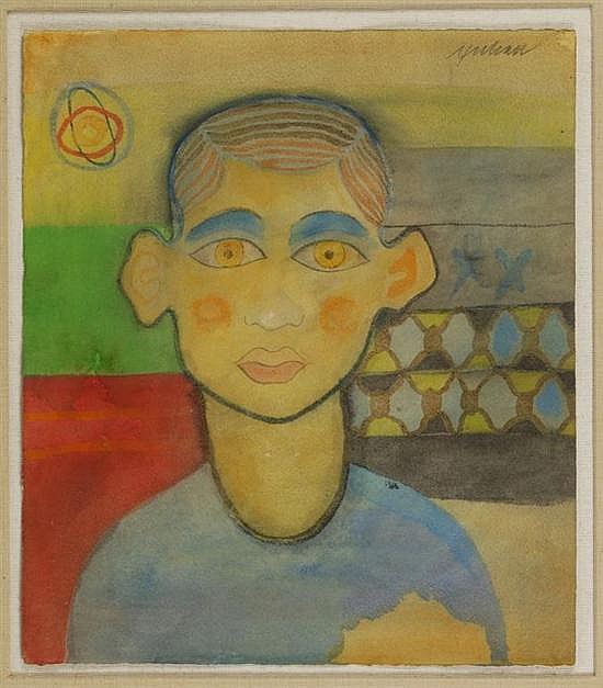 Adolfo Riestra comparable auction result: adolfo riestra joven firmada acuarela sobre papel 44 x 38 2 cm con etiqueta de galer a omr