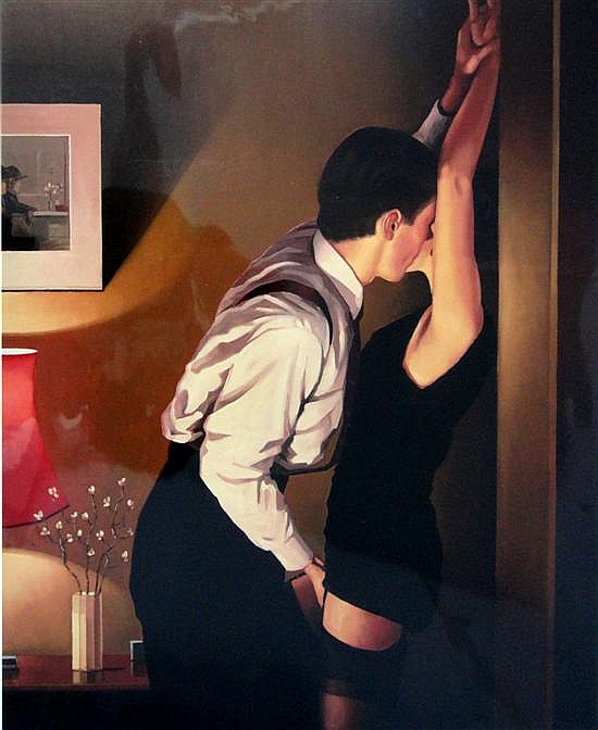 § Jack Vettriano 'Game On' Limited edition print on paper. Artists proof signed un-framed sold by Ewbank's, lot 1165 — auction record photograph