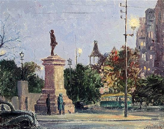 Allon Cook (Australian, 1907-1971) 'Evening in the terrace', 12 x 15in. sold by Gorringes, lot 1957 — auction record photograph