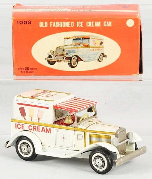 Tin Litho Friction Ice Cream Truck Toy. sold by Morphy Auctions, lot 402 — auction record photograph