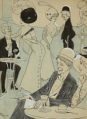 Jack Abeillé comparable auction result: jack abeill 1873 au caf 1909 dessin de