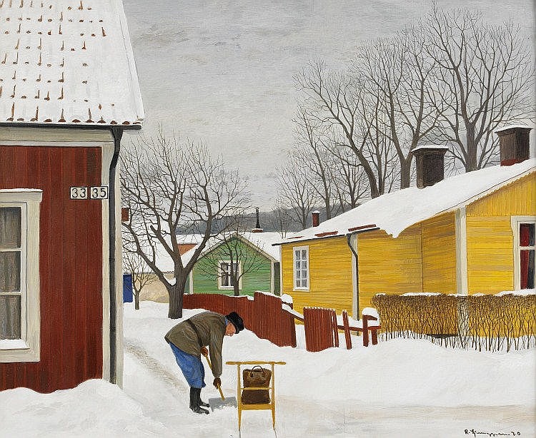 Reinhold Ljunggren comparable auction result: reinhold ljunggren vintermotiv fr n trosa