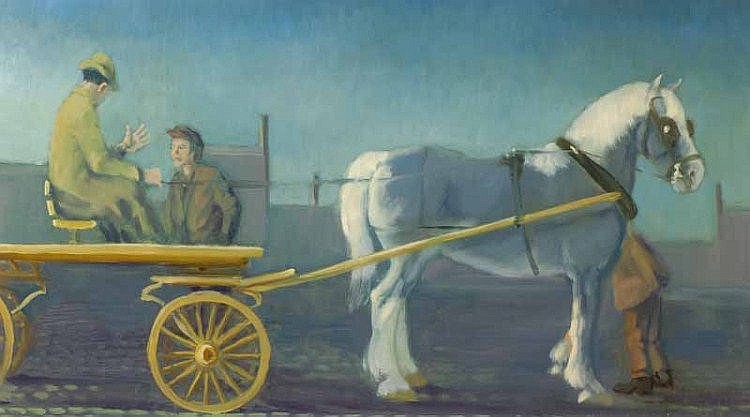 john jobson horse cart oil on canvas 9 x · Ross's Auctioneers & Valuers · 2013-04-10 John Jobson comparable auction result: john jobson horse cart oil on canvas 9 x