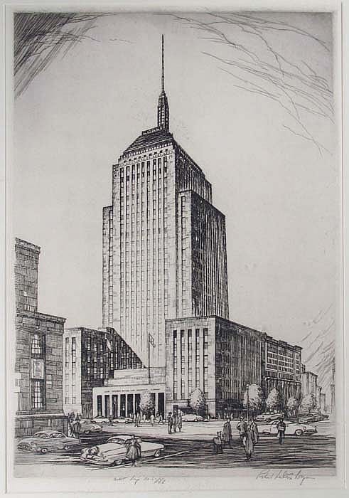 Robert Fulton Logan comparable auction result: robert fulton logan etching of the john hancock building