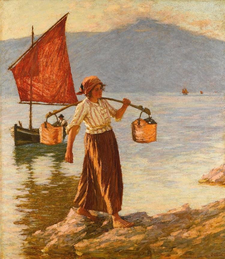 Henry Herbert La Thangue comparable auction result: henry herbert la thangue r a