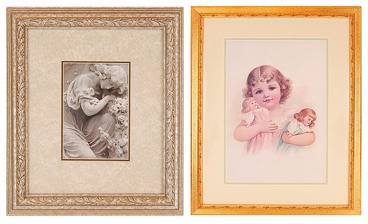 Manuel Loisaca comparable auction result: lot of 2 decorative framed prints