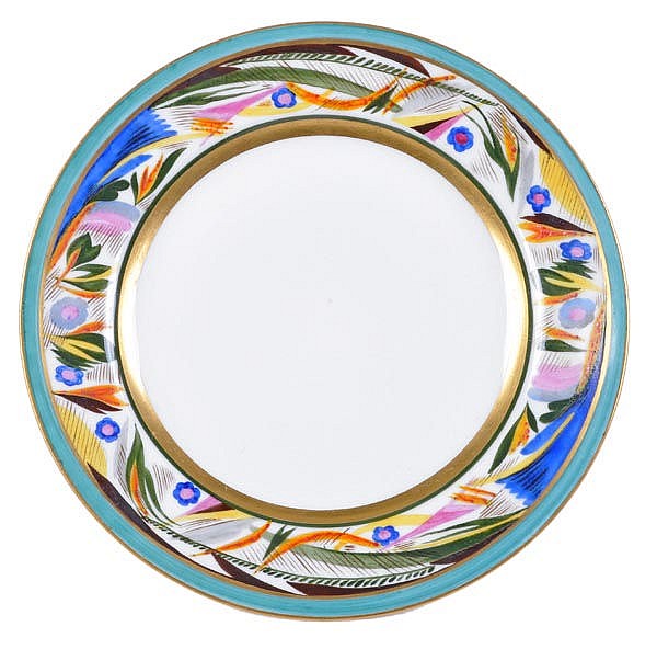 A Soviet Russian decorative porcelain plate after sold by Dreweatts 1759, lot 265 — auction record photograph