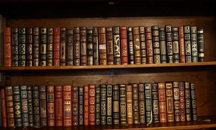 First Edition signed books - 60 (top two shelves) sold by California Auctioneers, lot 154 — auction record photograph