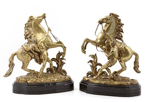 a pair of gilt bronze models of the marley horses · Bonhams · 2013-07-14 Guillaume (1677) Coustou comparable auction result: a pair of gilt bronze models of the marley horses