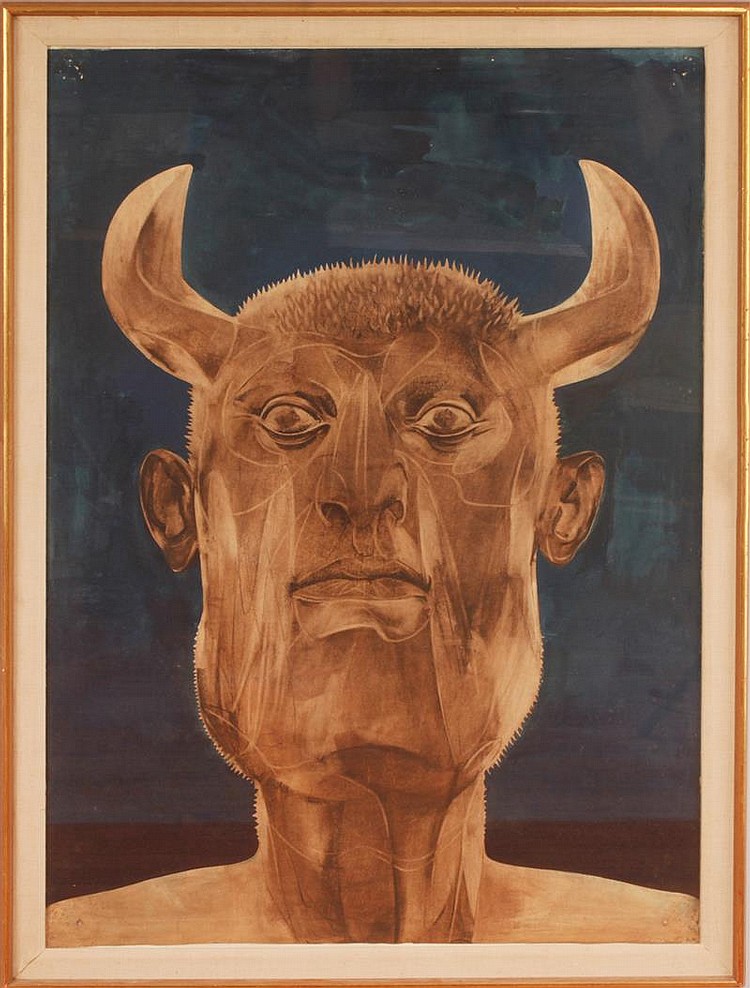 Luciano Miori comparable auction result: luciano miori 1921 2006 man with horns