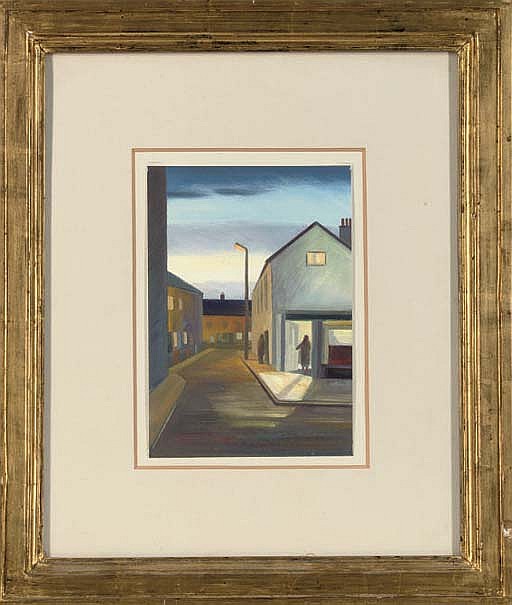 street scene at night · Christie's · 2007-08-22 John (1947) Reay comparable auction result: street scene at night