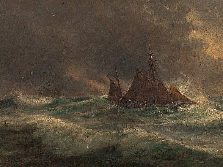 holger drachmann oil painting skagerrak denmark 1902 · Auctionata Paddle8 AG · 2013-10-25 Holger Drachmann comparable auction result: holger drachmann oil painting skagerrak denmark 1902