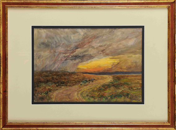 Maurice Dainville comparable auction result: maurice dainville 1856 1943 orage au soir lande d itteville gouache aquarell e cachet au dos 33 x 50 cm 13 x 19 7 in gouache and watercolour stamp on the reverse