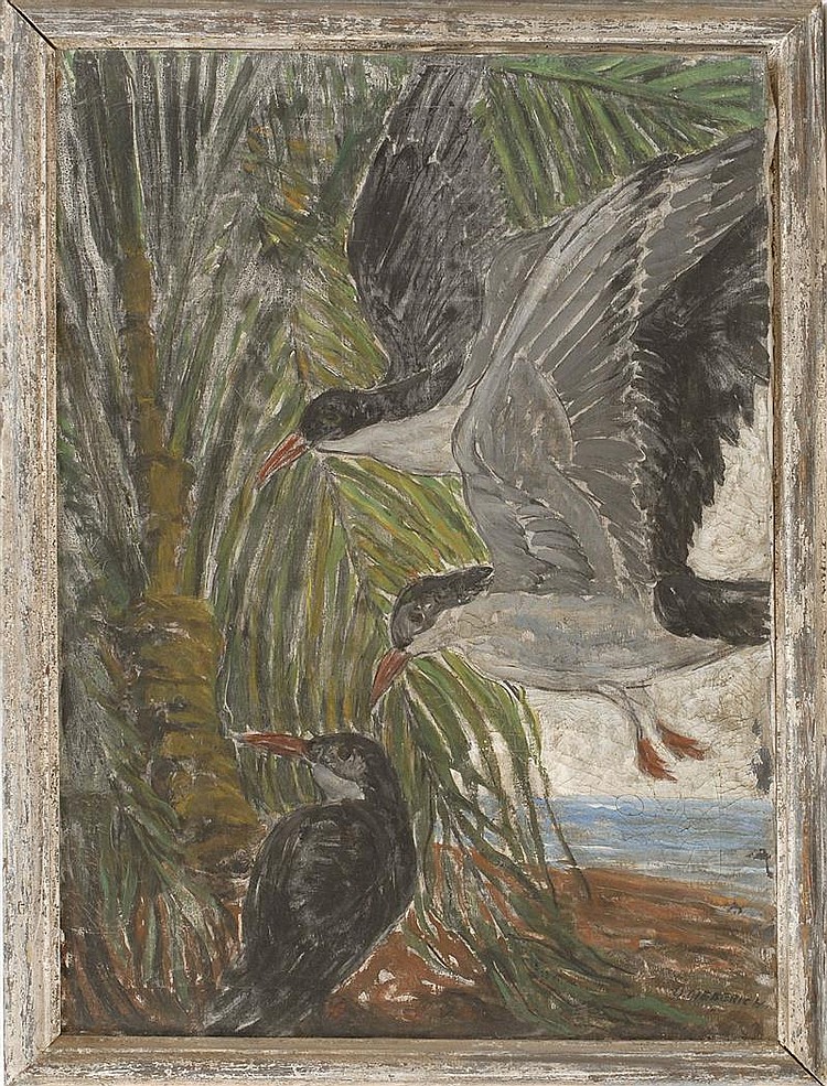 Oscar H. Gieberich comparable auction result: oscar h gieberich american b 1886 gulls landing florida oil on canvas 30 x 21 framed