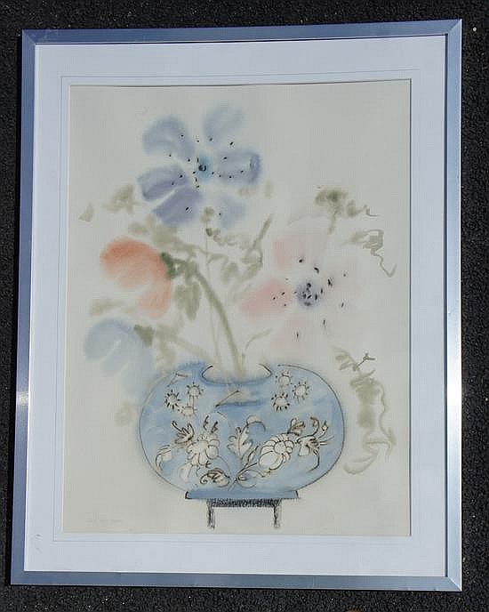 Ha van Vuong comparable auction result: ha van vuong vietnamese chinese born 1914 watercolour signed