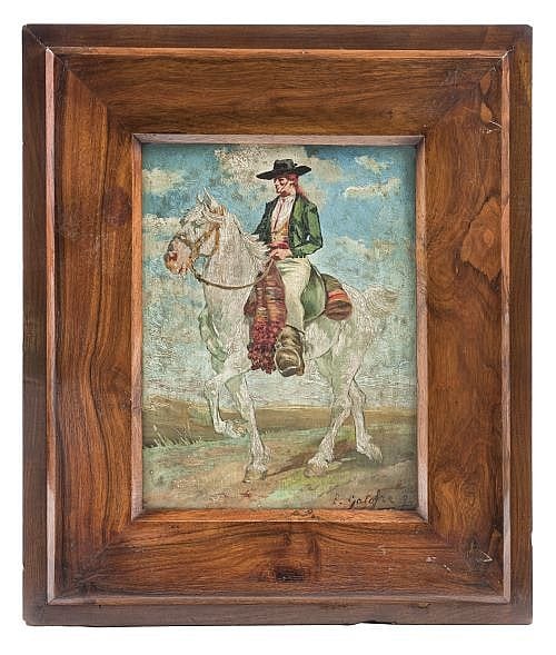 Baldomero Galofre y Giménez comparable auction result: baldomero galofre y gim nez espa a 1849 1902 jinete campero leo sobre tela firmado y fechado 94 24 x 18 cm