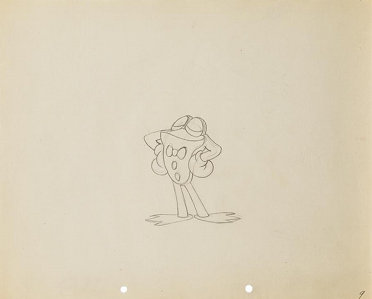 Ub Iwerks comparable auction result: original ub iwerks flip the frog production drawing from flying fists