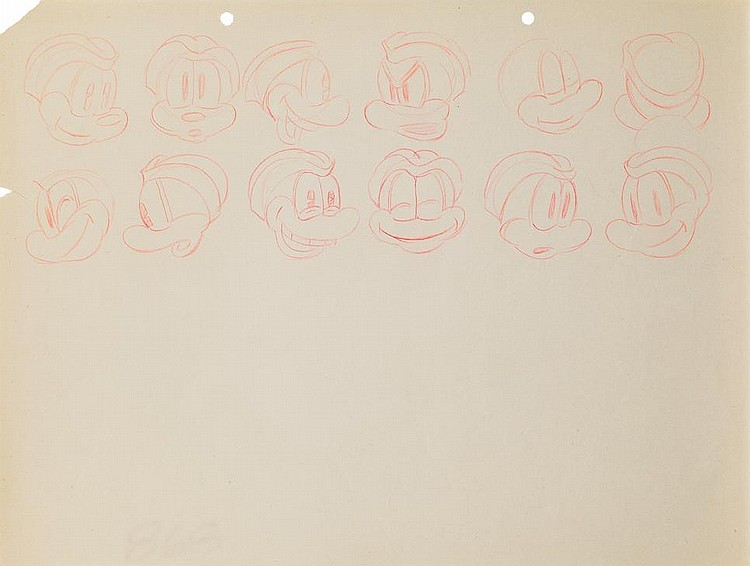 Ub Iwerks comparable auction result: original ub iwerks flip the frog production model drawing