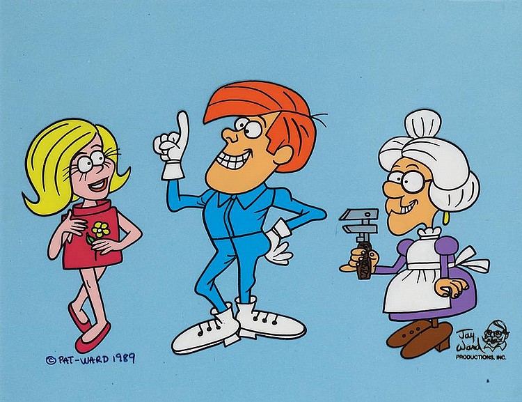 Jay Ward comparable auction result: jay ward hand painted scene cel of tom slick