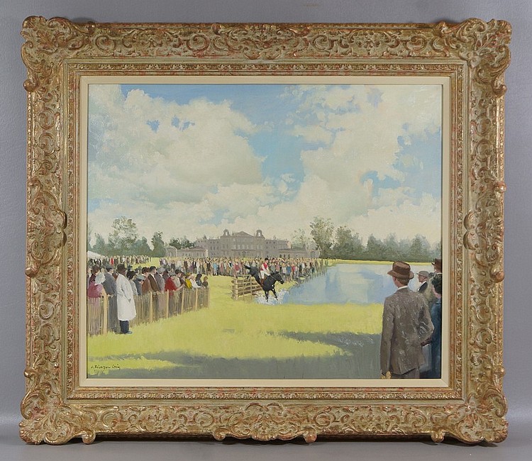 Henry Robertson Craig comparable auction result: henry robertson craig british 1916 1984 o c the water splash of the cross country course badminton 20 x 24