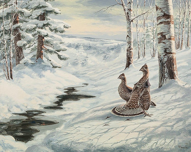 David A Maass comparable auction result: grouse in snow