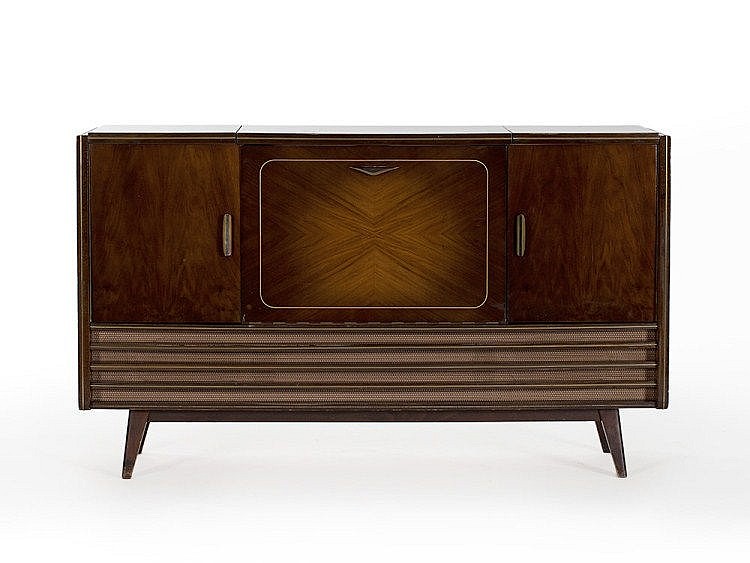 Loewe Music Cabinet with Radio and Dual Record Player, 1950s sold by Auctionata Paddle8 AG, lot 19 — auction record photograph